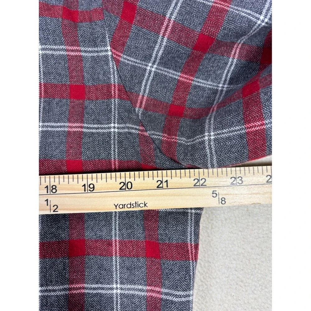 UNTUCKit Mens Large Grey Red Plaid Long Sleeve‎ 100% Cotton Button Down Shirt